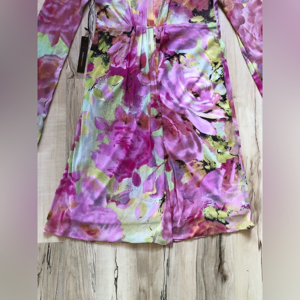 BCBGMAXAZRIA Secret Garden Floral A-Line Dress NWT BC33167D Mesh Small Light - Picture 12 of 15